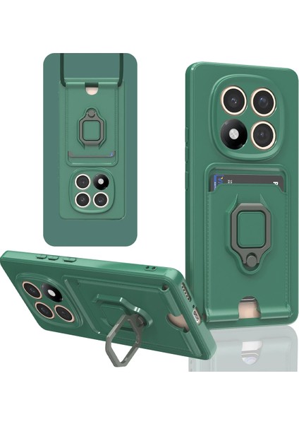 Xiaomi Redmi Note 14 Pro Plus Kılıf Zuma Kartvizitli Yüzüklü Silikon - Yeşil Nrmsa