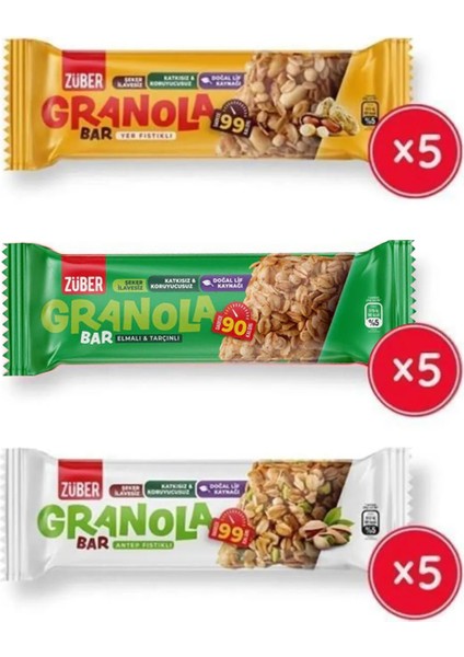 Granola Bar Deneme Paketi 25 gr X 15 Adet