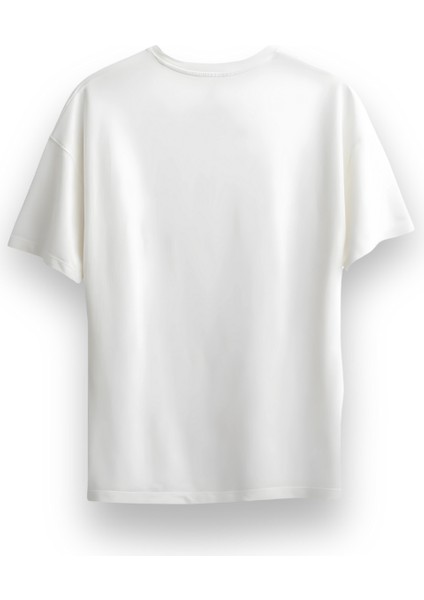 Unisex Oversize Bisiklet Yaka The Last Of Us Baskılı Kısa Kollu Beyaz Tişört fiyatları