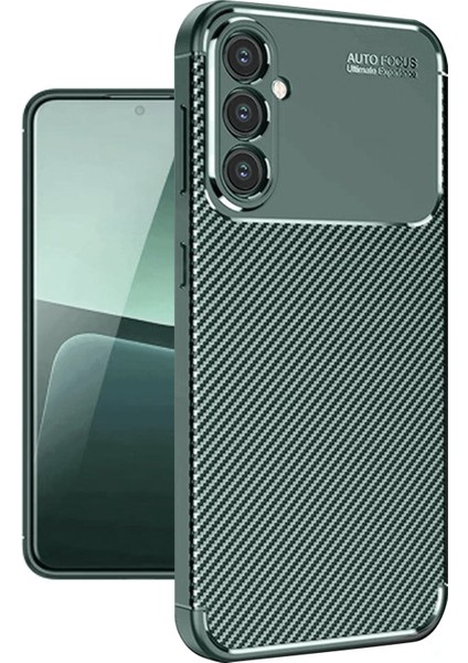 Samsung Galaxy A56 Kılıf Karbon Kapak - Koyu Yeşil Nrmsa