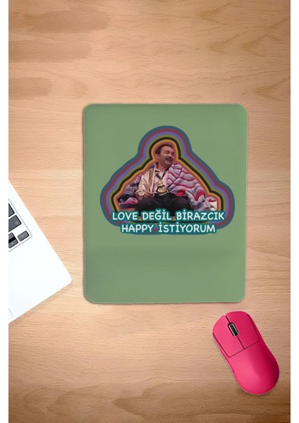 Dikdörtgen, Burhan Altıntop Komik Yazı, Mousepad, Bilgisayar Faresi Pedi, Bilek Destekli Konforlu Mouse Pad