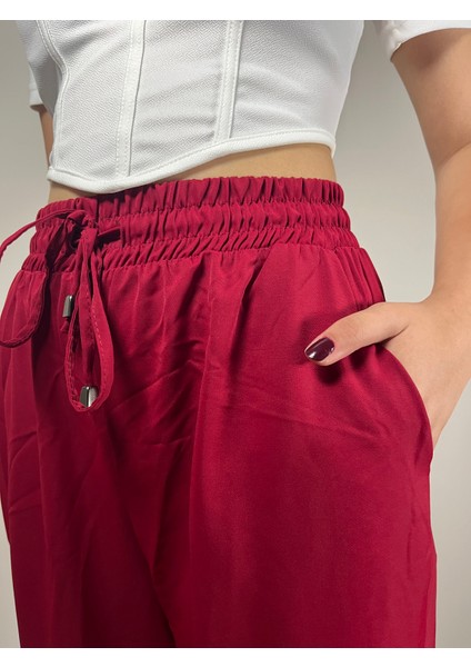 Beli Lastikli Bol Paça Pantolon