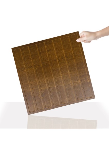 Kendinden Yapışkanlı 3D Duvar Paneli Altın Meşe Lambiri Desen 41x41 Cm/ 6 Adet /1 M²