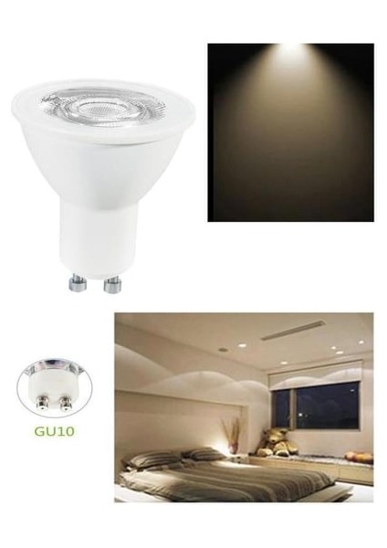 2 Adet 7 Watt, 4000 Kelvin, Çok Kaliteli GU10 Duy LED Ampul, Yüksek Lümen 4000 Kelvin GU10 Duy Ampul