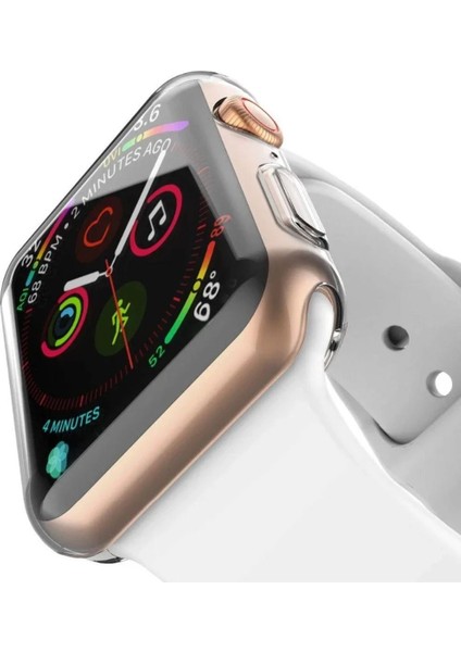 2Adet Apple Watch Seri 38MM Seffaf Silikon 360 Tam Koruma Yumuşak Ekran Koruyucu