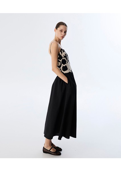 Kroşe Mıx Poplin Elbise TS1250002363001