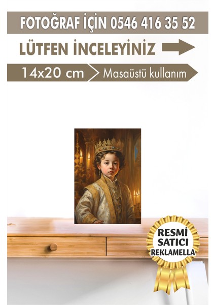 NO:127 Kişiye Özel Tasarım Kız Çocuk Tablosu Hediyelik Kraliyet Kıyafetli Portresi