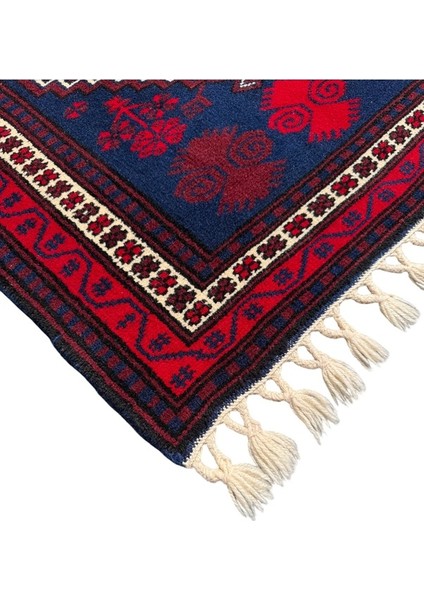 El Dokuma Sıfır Yağcıbedir sı 86X158 Lacivert Kırmızı Halı modelleri