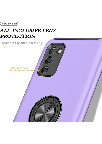 Samsung Galaxy A02S Kılıf Elit Yüzüklü Kapak - Mor Ferrg fiyatları