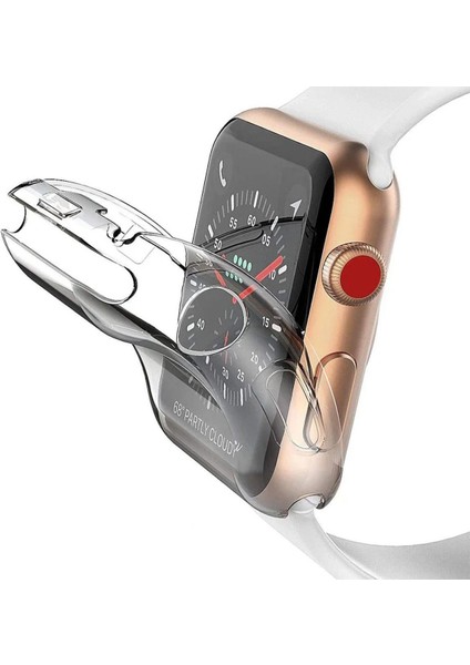 2Adet Apple Watch S10 (46M) Seffaf Silikon 360 Tam Koruma Yumuşak Ekran Koruyucu