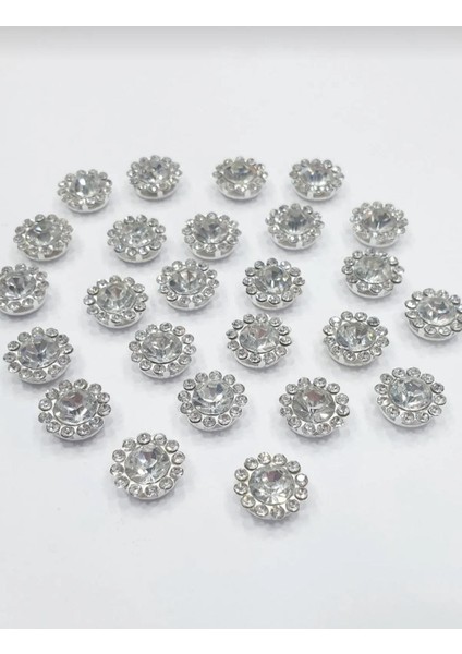 Taşlı Papatya - 10mm Kristal (50 Adet)