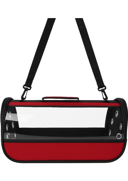 Şeffaf Pencereli Kedi ve Köpek Taşıma Çantası Siyah Renk Saplı ve Seyahat Için Uygun