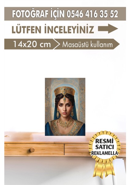 NO:129 Kişiye Özel Tasarım Kadın Tablosu Hediyelik Kraliyet Kıyafetli Portresi
