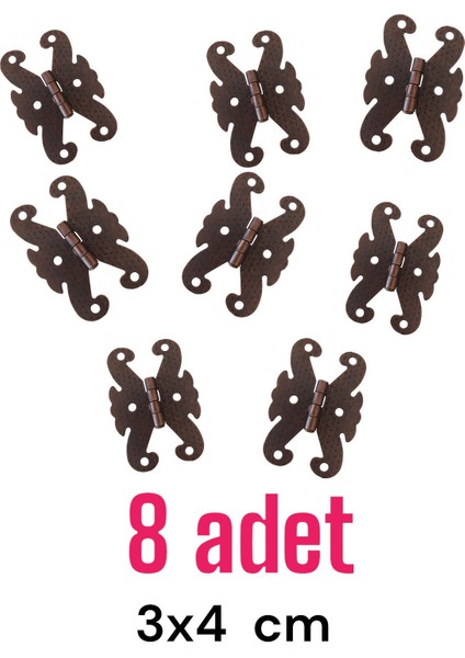 Dekoratif Eskitme Kelebek Menteşe 3x4 cm 8 Adet