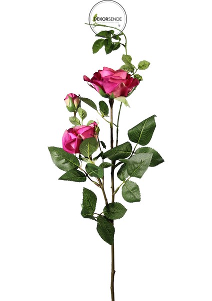 Yapay 3'lü Açmış Gül Dalı Fuşya 64 cm fiyatları