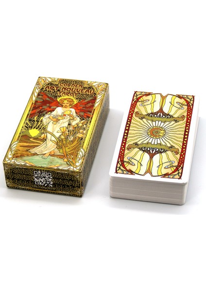 Büyülü Aşk Tarzı Altın Art Nouveau Tarot Destesi Kartları ve Rehber Kitap Seti - Başlangıçlar Için Klasik Art Nouveau Stil Oyun (Yurt Dışından)