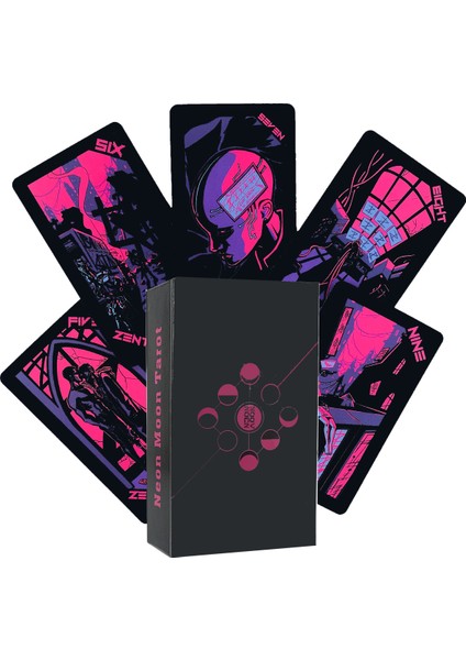 Tarot Masa Örtüsü Stili Cep Boyutlu Tuck Kutulu Neon Ay Tarot Destesi - Kader Falı ve Çeşitli Tarot Seçenekleri Için Tarot Kartları (Yurt Dışından)