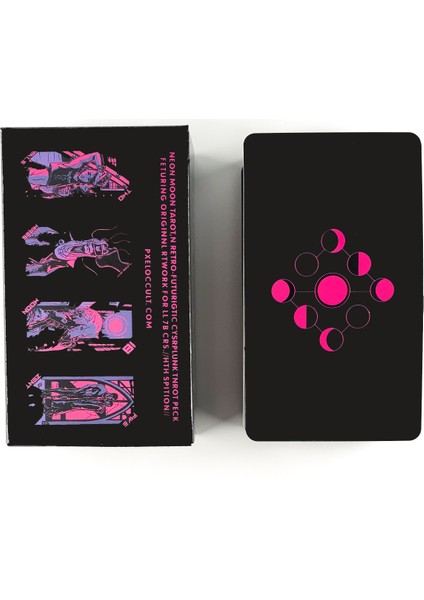 Tarot Masa Örtüsü Stili Cep Boyutlu Tuck Kutulu Neon Ay Tarot Destesi - Kader Falı ve Çeşitli Tarot Seçenekleri Için Tarot Kartları (Yurt Dışından)