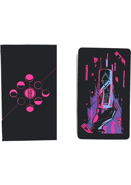 Tarot Masa Örtüsü Stili Cep Boyutlu Tuck Kutulu Neon Ay Tarot Destesi - Kader Falı ve Çeşitli Tarot Seçenekleri Için Tarot Kartları (Yurt Dışından)