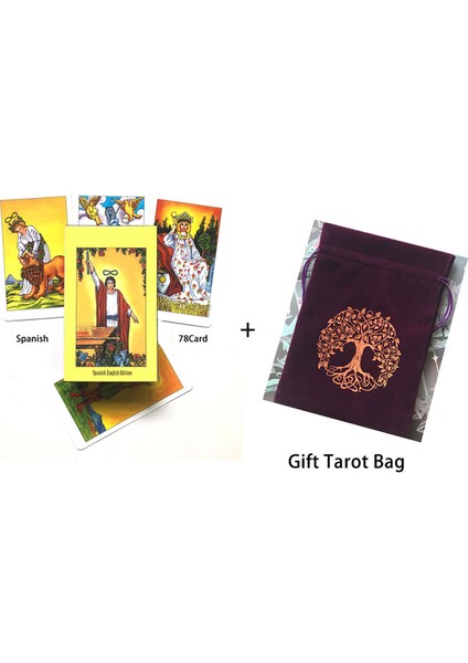 Tarot ve Çanta Stili 78 Kart Ispanyolca: Rider Tarot Kehanet Kartları Kader Falı Oyunu Cennet Yer Tarot ve Çeşitli Tarot Seçenekleri (Yurt Dışından)