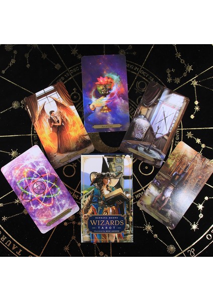 Siyah Stil Modern Büyücü Tarot Kit Destesi Kartlar ve Kitap Seti Wiccan Pagan Metafizik Oyun Fallama (Yurt Dışından)