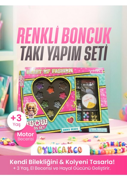 Kalpli Takı Tasarım Seti | Renkli Boncuklarla El Becerisi Geliştirme, 3+ Yaş Dıy Takı Tasarım Oyunu