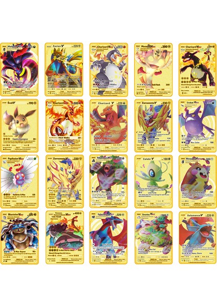 CROBATVMAX300 Stili Pokemon Kartı Charizard Dx Metal Kart Pikachu Blastoise Bulbasaur Zamazenta Vmax V Kart Koleksiyon Hediye Çocuklar Oyun Kartı Oyuncak (Yurt Dışından) fırsatları