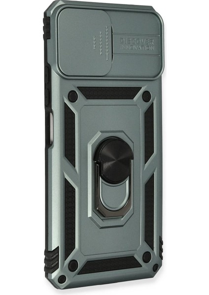 Xiaomi Mi 11 Lite Kılıf Pars Lens Yüzüklü Silikon - Yeşil Ferrg