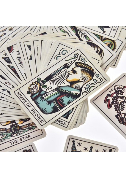 No.77 Stili Dövme Tarot Kartları Tam Ingilizce Oyun Tahtası Oyunu Tarot Kart Destesi Aile Parti Eğlence Oyunu Oynama Kartları Pdf Talimatları (Yurt Dışından) fırsatları