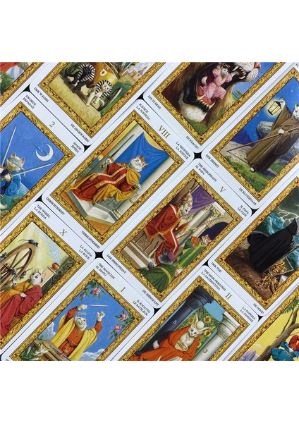 78 Adet TT29 Tarzı Beyaz Kediler Tarotu Kartları Rehberlik Fal Kehanet Parti Oyunu Destesi E-Ticaret Başlığı (Yurt Dışından)