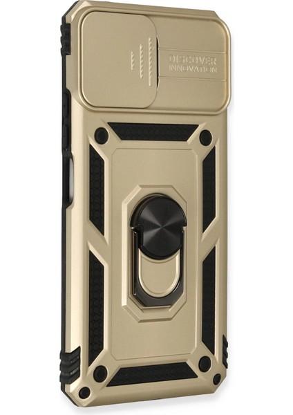 Xiaomi Mi 11 Lite Kılıf Pars Lens Yüzüklü Silikon - Gold Ferrg