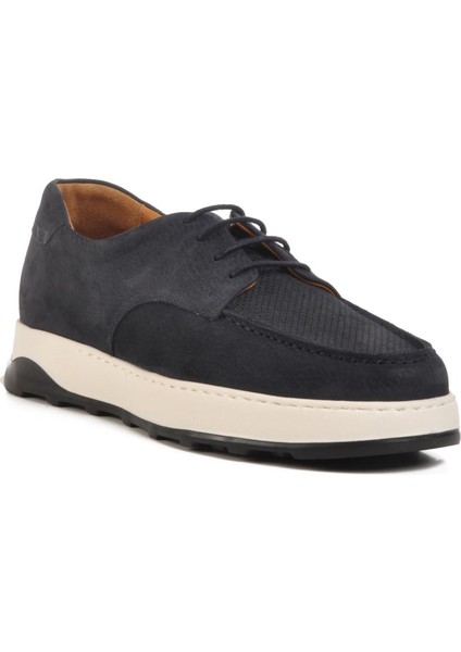 Ayakmod Premium 8212 M Lacivert Nubuk Hakiki Deri Erkek Sneaker