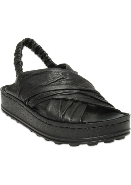 D25YS-2865 Kadın Deri Comfort Sandalet Bej