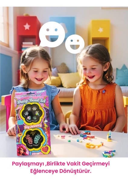 Papatya Takı Seti | Renkli Boncuklarla Bileklik ve Kolye, 3+ Yaş Dıy Takı Tasarımı fırsatları