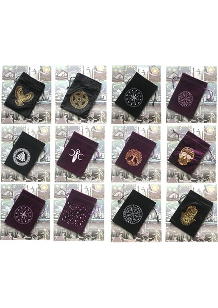 Erik Tarzı 30 Tarot Torbası Zar Torbası Ejderhalar Kadife Çantalar Hediye Paketi ve Depolama Çantaları Için (Yurt Dışından)