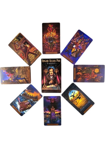 Cinayet Tarzı Edgar Allan Poe Tarot Kartları Ingilizce Versiyon Pdf Rehber Kitap Tarot Destesi Kutulu Masa Oyunu - Kişisel Kullanım Için Oyun Masası Oyunları (Yurt Dışından)