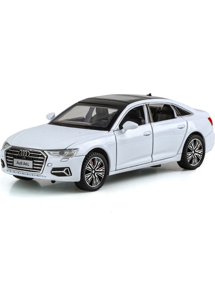 1:32 Audi A6L Alaşımlı Ses ve Işık Dört Tekerlekli Şok Emme Simülasyon Oyuncak Araba Modeline Geri Döndü (Yurt Dışından)