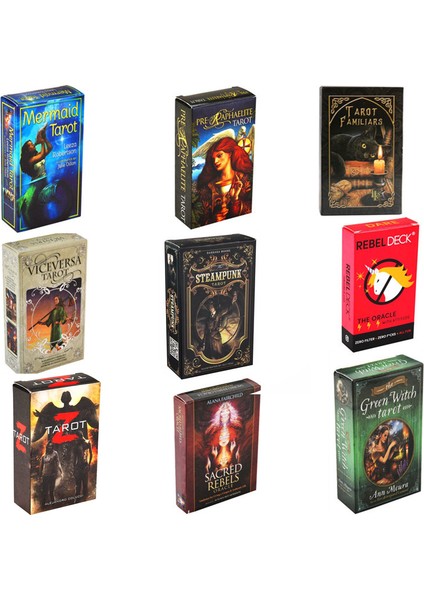 No.33 Tarzı Altın Art Nouveau Yeşil Cadı Üniversal Kelt Thelema Steampunk Tarot Oyunları Kartları - E-Ticaret Başlığı (Yurt Dışından) indirimleri
