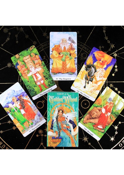 Mor Tarzı Altın Tekerlek Tarot 78 Kart Destesi Rusça Baskı Masallardan Esinlenilmiş Mila Losenko Aeclectic Crisp Fal Kartları Oyunu (Yurt Dışından)