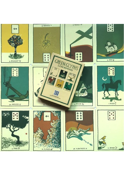 Yeşil Glifler Tarot Stili 78 Kart Hayat Çemberi Tarot Kartları Ingilizce Tarot Destesi Rehber Kitap Masa Oyunu Büyülü Kader Fal Oyunu Tarot (Yurt Dışından)