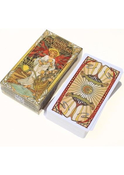 Koyu Gri Tarzı Yeni Altın Art Nouveau Tarot Kartları Masa Oyunu Kartları Ingiliz Falcılık Tarot Tatil Aile Hediye Parti Oyunu Oynama Kartı (Yurt Dışından) modelleri