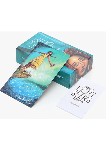 49X49 Kumaş Stili 12X7CM Işık Gören Tarot Kartları Ile Kağıt Kılavuz Kitaplı Büyük Boy 78 Kart Kahinlik Ingilizce Versiyon Oyunu (Yurt Dışından) fırsatları
