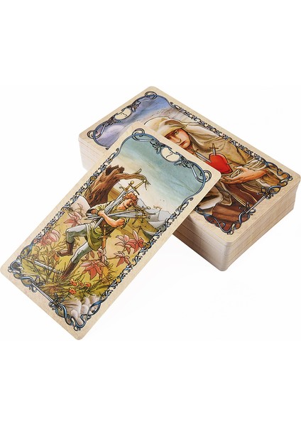 Mor Tarzı Tarot Mucha Kartları Tarot Destesi Kart Oyunu Oyuncak Tarot Fal Kart Oyunu Tahta Rehberlik Fal Bakma Başlangıç Için Kılavuz Ile (Yurt Dışından) fırsatları