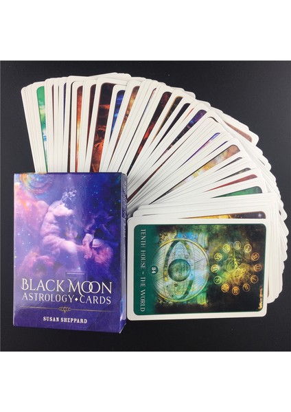 48 Adet TS15 Stili Siyah Ay Astroloji Kartları Tarot Kartları Ingilizce Versiyon Oyun Kartı Destesi Tarot Oyunu Masalar Için (Yurt Dışından) modelleri