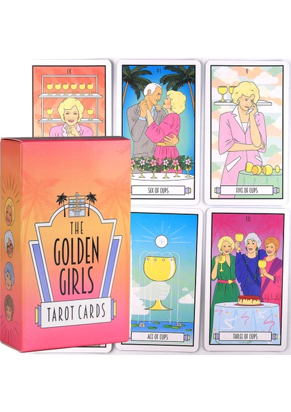 Tarot Kumaş Tarzı Altın Kızlar Tarot Kartları Lanai Güvertesi Kart Oyunu Geleceğe Bakış Rehber Kitaplı Başlangıçlar Için Kehanet (Yurt Dışından)