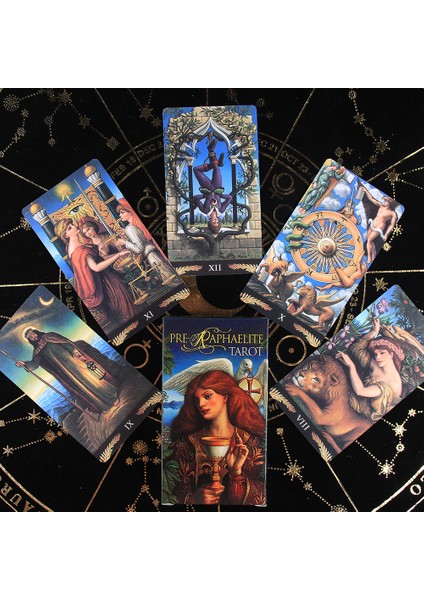 Tanrıça Güç Stili Lo Scarabeo Pre-Raphaelite Tarot Parlak 78 Kartlık Destesi - Yüksek Rehberlik ve Kader Oyunu (Yurt Dışından)