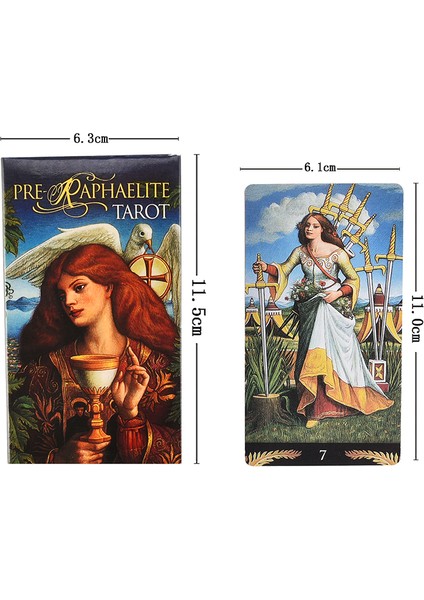 Tanrıça Güç Stili Lo Scarabeo Pre-Raphaelite Tarot Parlak 78 Kartlık Destesi - Yüksek Rehberlik ve Kader Oyunu (Yurt Dışından)