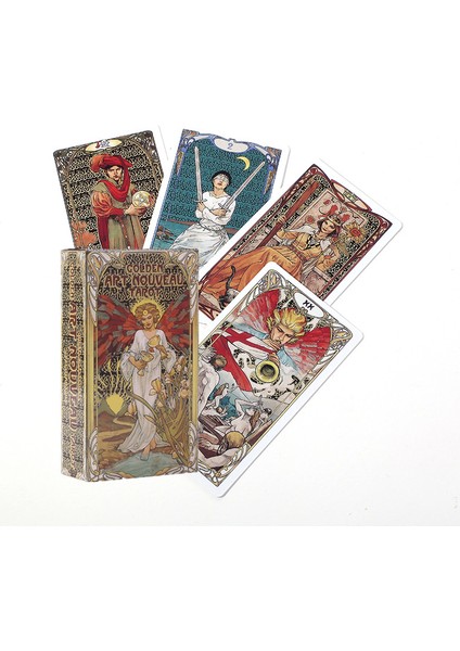 78 Adet TT02 Stili Altın Art Nouveau Tarot Tarot Kartları Masau Oyun Kartları Paketi Aile Buluşması Parti Oyun Kartları - (Yurt Dışından) fırsatları