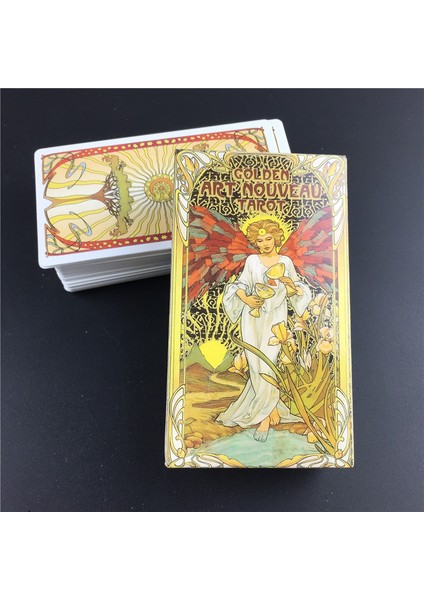 78 Adet TT02 Stili Altın Art Nouveau Tarot Tarot Kartları Masau Oyun Kartları Paketi Aile Buluşması Parti Oyun Kartları - (Yurt Dışından) indirimleri
