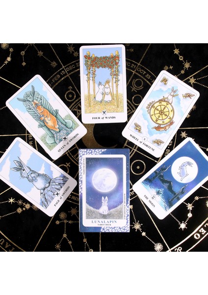 Stili Temizle Lunalapin Tarot Destesi 78 Tarot Kart Kanitsart Semanopparat Rehberlik Aracı Tarot Ruhani Fal Aracı Başlangıçlar Için Şans (Yurt Dışından) modelleri